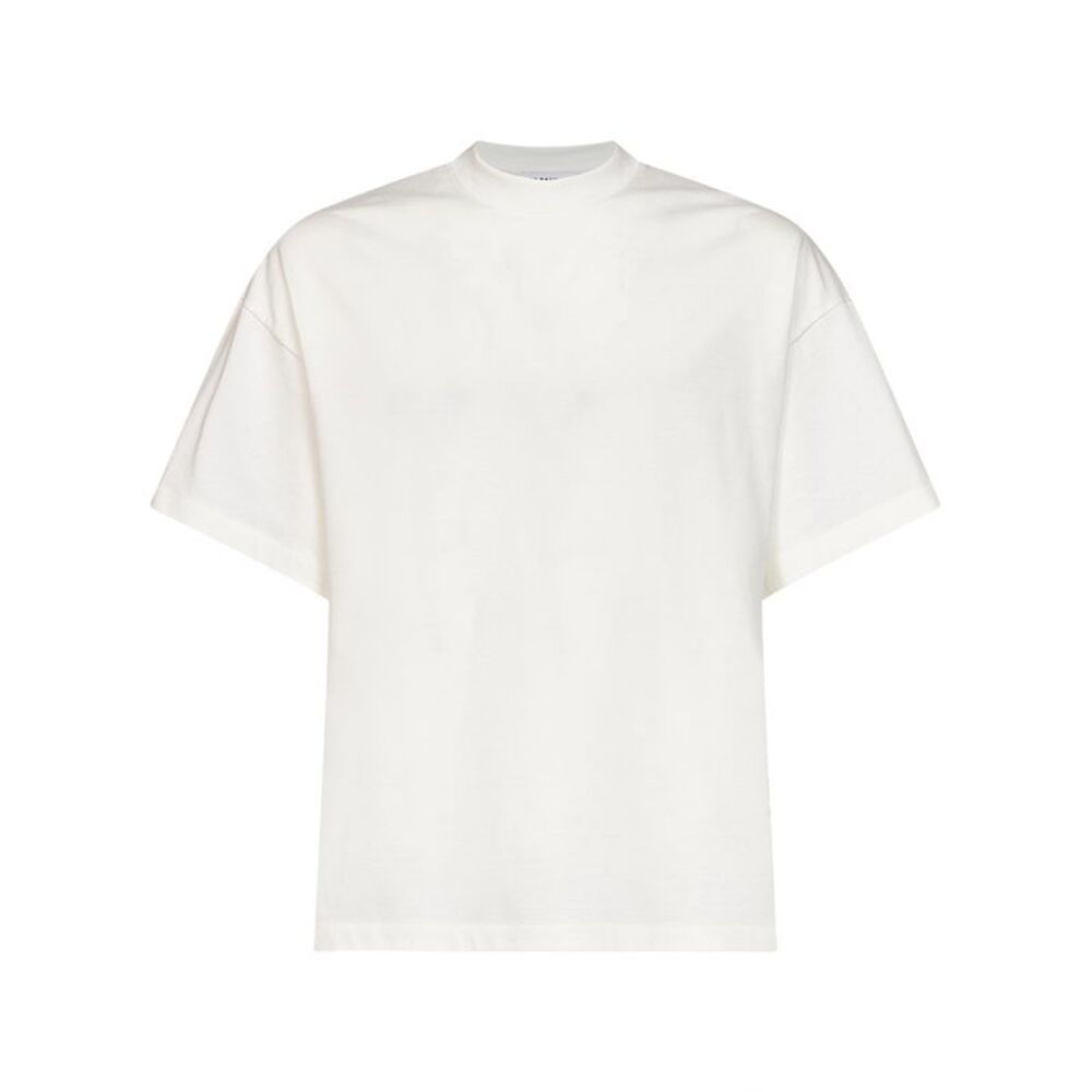 Jil Sander Men Porcelain Cotton Boxy T-Shirt With Jil Sander Logo